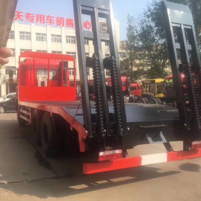 東風錦程30噸挖掘機平板車 專業(yè)勾機拖車出售，可定制貨箱欄板